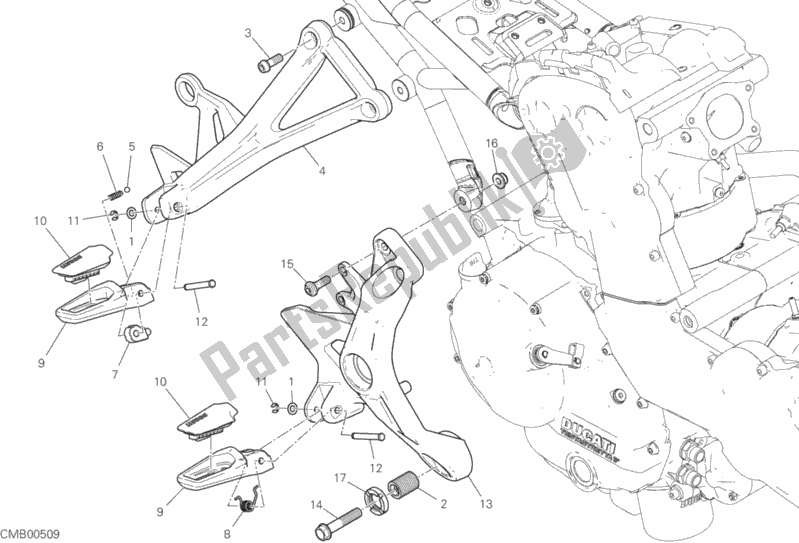 Wszystkie części do Podnó? Ki Prawe Ducati Monster 821 USA 2019